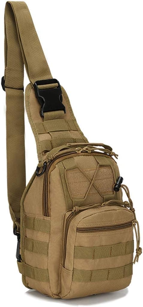 AIWAYING EDC Bag Sling Chest Bag Military Shoulder Daypack Multi-Functional Tactical Backpack for Men Women (Khaki)