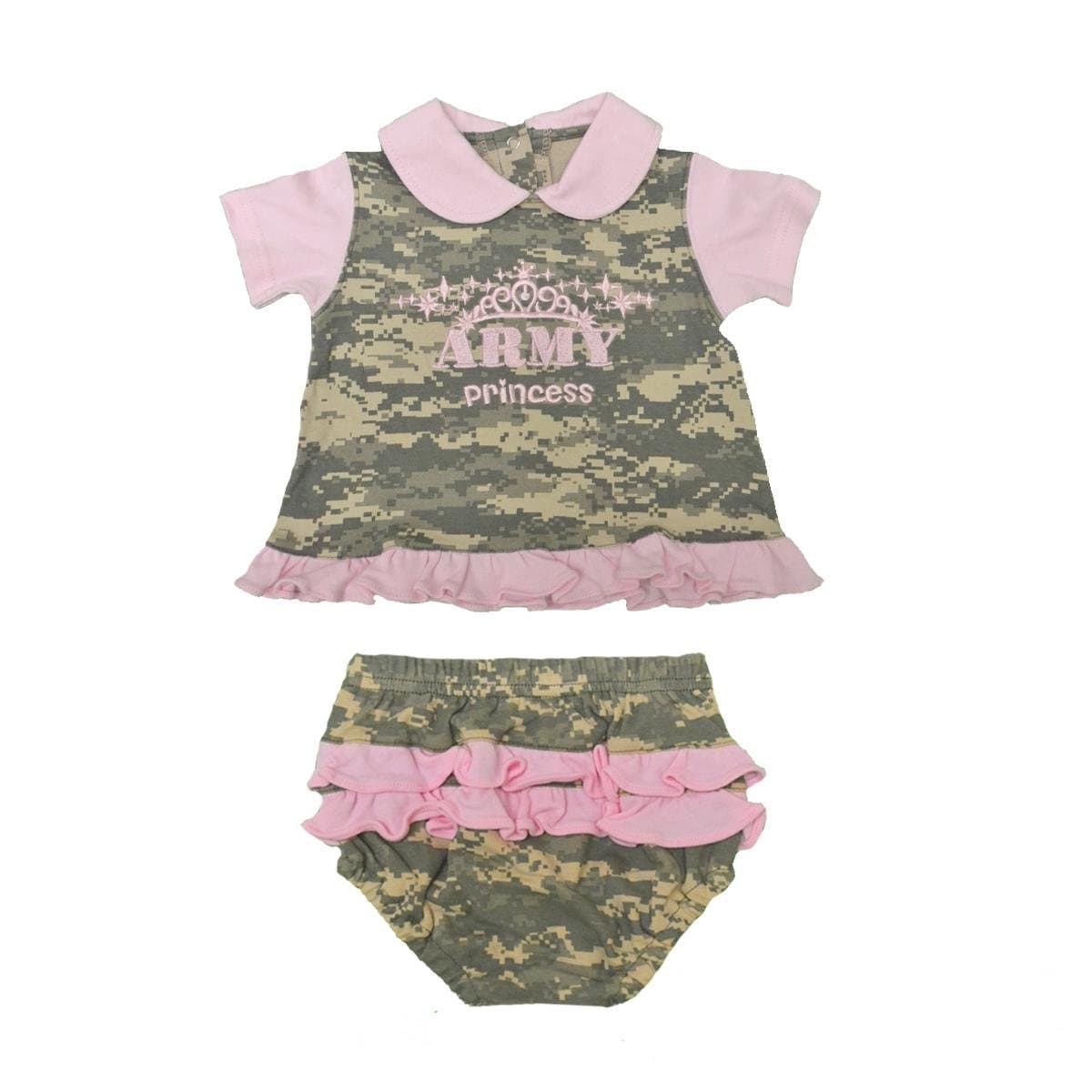 2pc Army Infant Baby Princess Dress - Pink & Camo (6-9 Month)