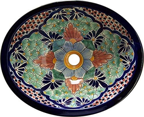 Talavera Mexican Handmade Hand Painted Sink M15