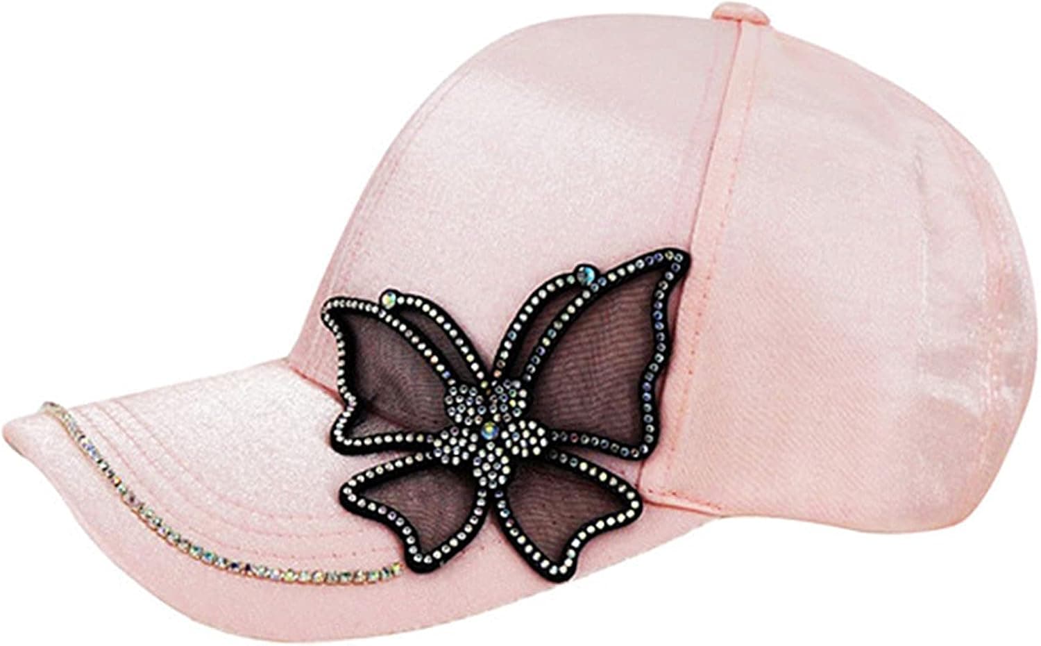 LABANCA Women Girls Butterfly Rhinestones Baseball Caps Hats Fashion Bling Rhinestone Studded Sun hat Adjustable Hip Hop Hat