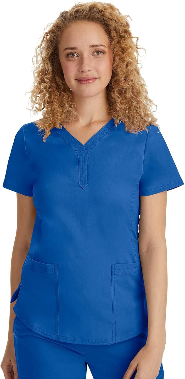 Healing Hands Scrub Tops for Women Two Pocket Y-Neck Womens Scrub Top Purple Label 2167 Jane