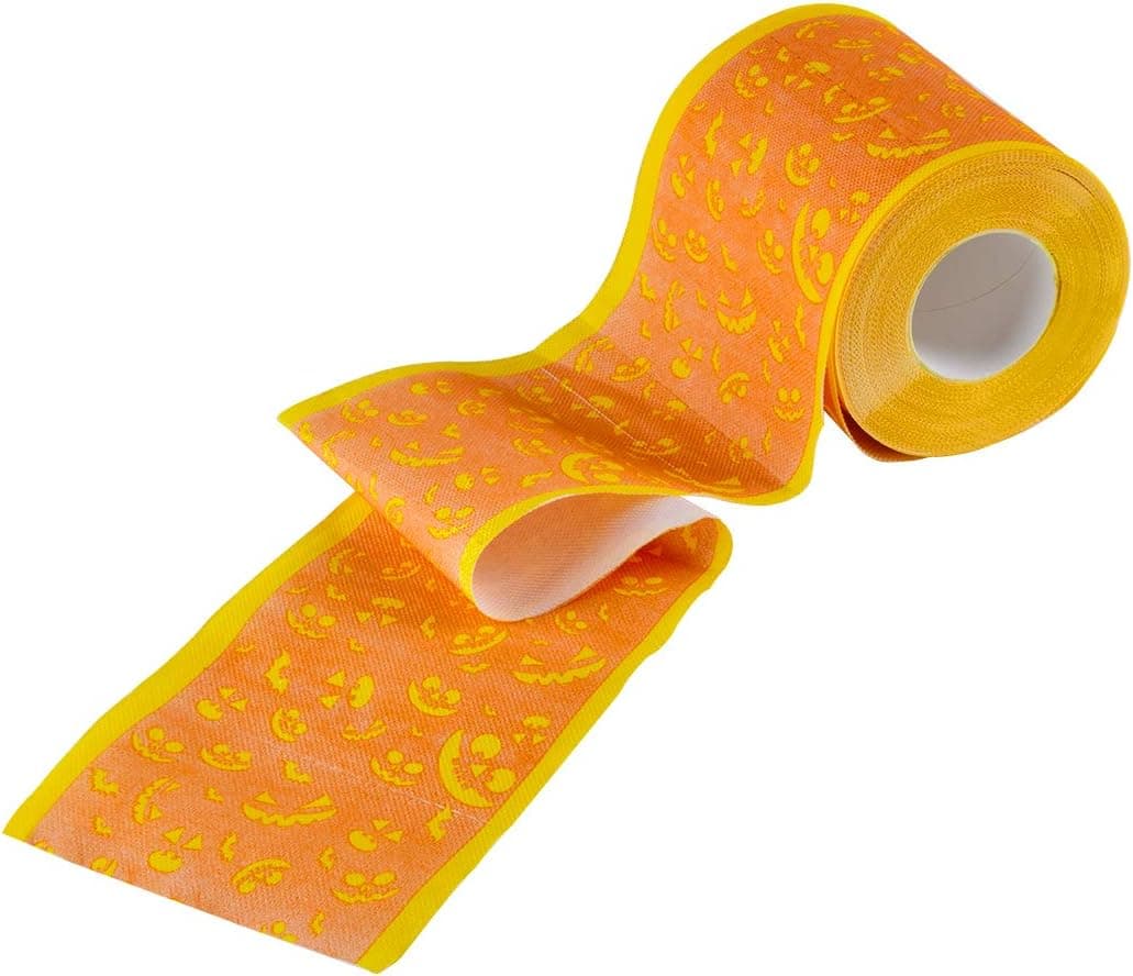 Halloween Spooky Pumpkin Paper Roll Decoration Disposable Toilet Paper for Halloween Party Decor