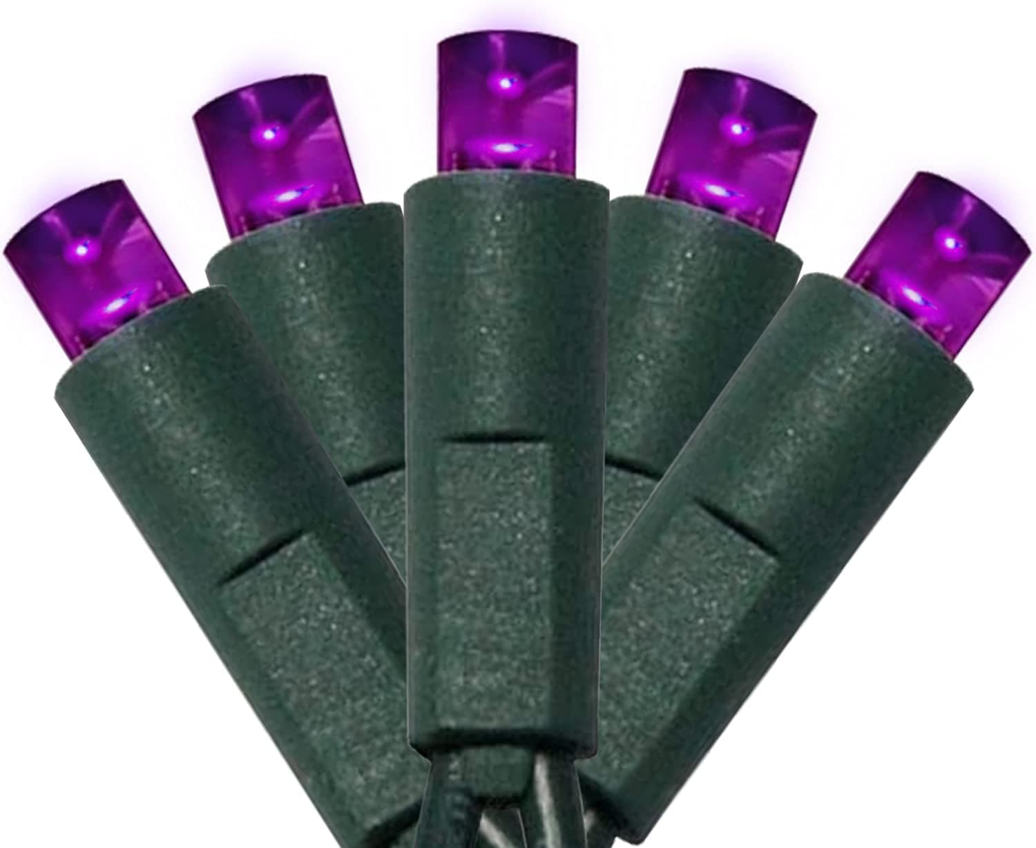 UL Listed 50 Count 5mm Led Lights,Outdoor Mini Led String Lights for Garden Patio Halloween Christmas Trees Lighting Decorations,17 Feet Green Wire,Purple Color
