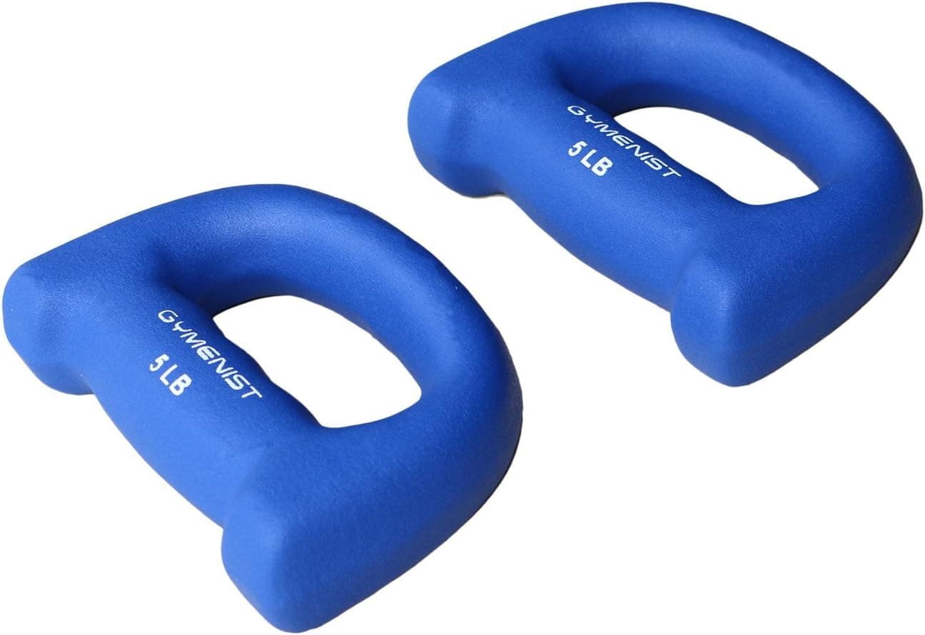 GYMENIST Set of 2 Hand Shaped Neoprene Exercise Workout Jogging Walking Cardio Dumbbells Pair
