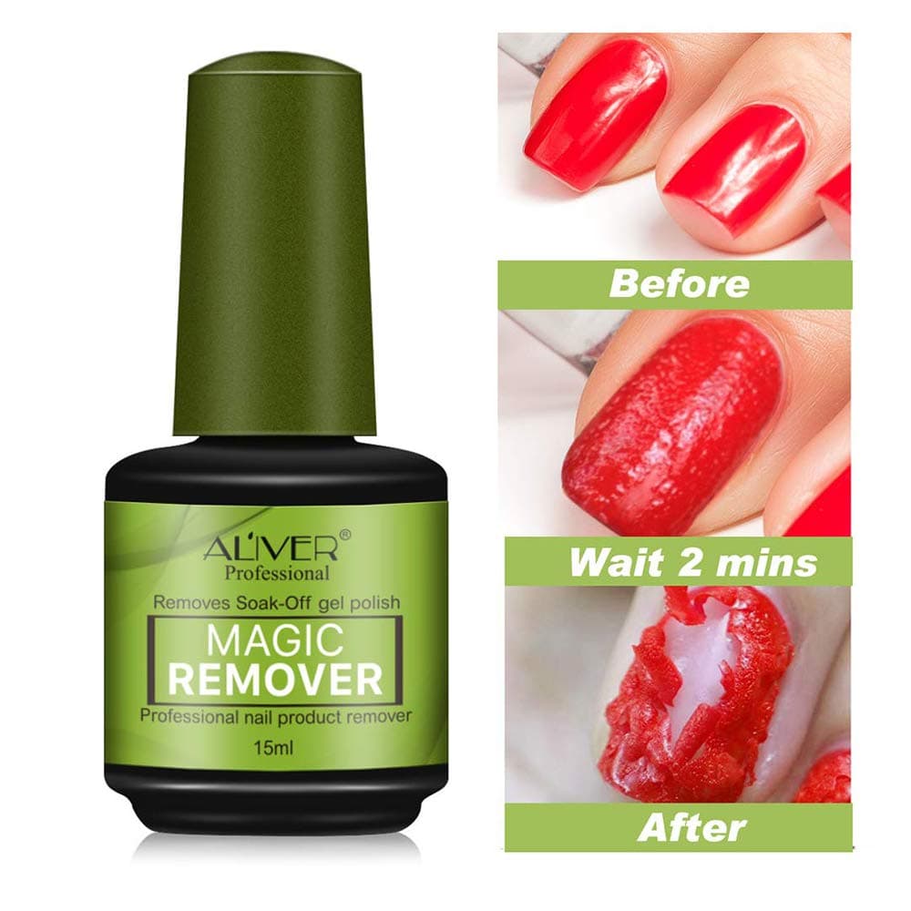 Magic Gel Nail Polish Remover，Professional Non-Irritating Nail Polish Remover，Easily & Quickly Removes Soak-Off Gel Polish, Don't Hurt Nails
