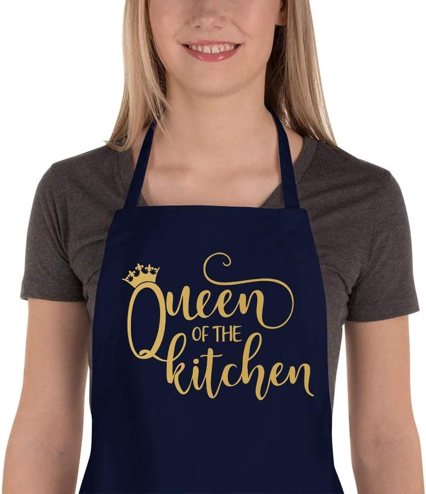 Saukore Funny Apron for Women, Cute Kitchen Chef Aprons with 2 Pockets for Cooking Baking - Fun Birthday Gifts for Mom Wife Girlfriend Aunt Grandma