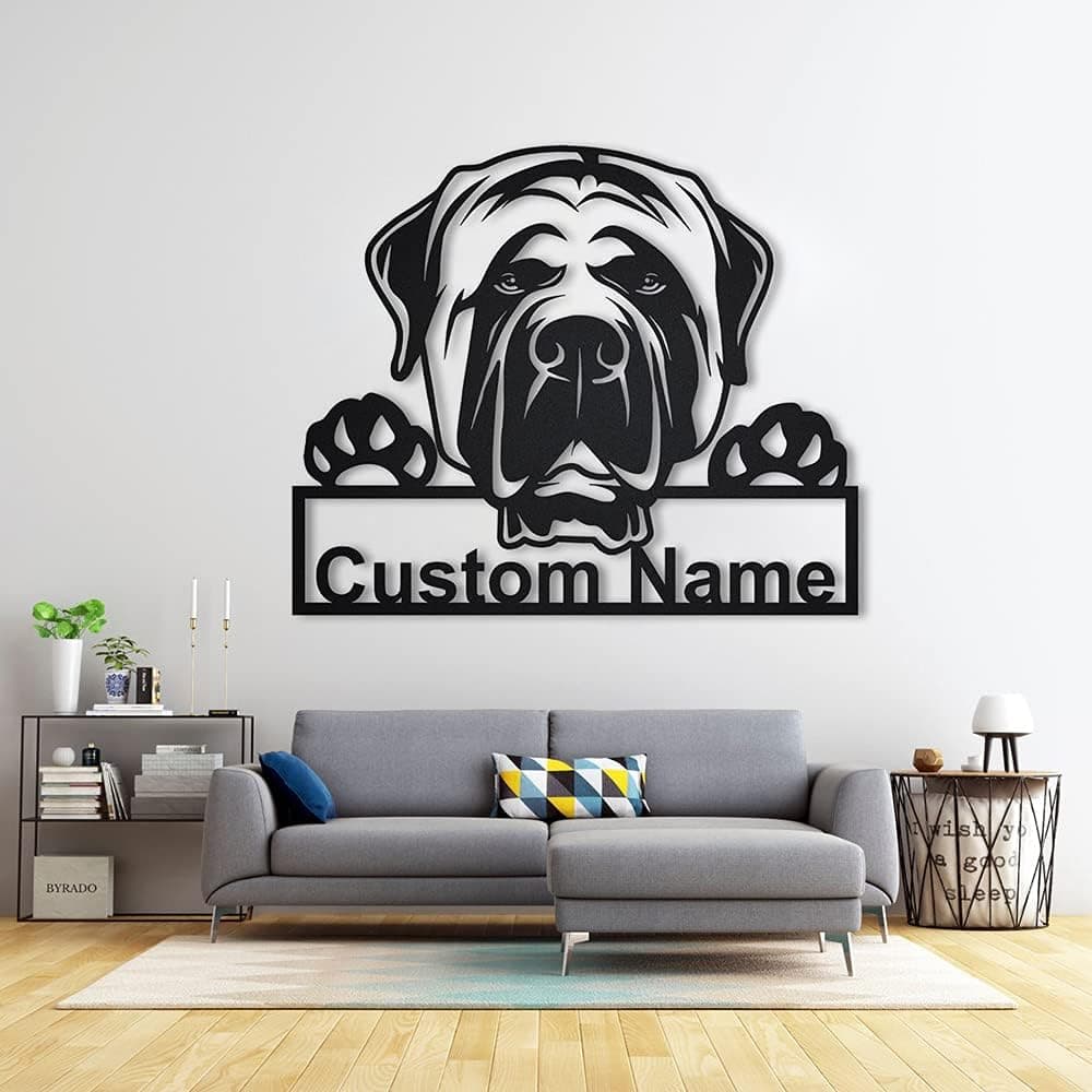 Personalized English Mastiff Dog Metal Sign Art | Custom English Mastiff Dog Metal Sign | Dog Gift | Birthday Gift | Animal Funny