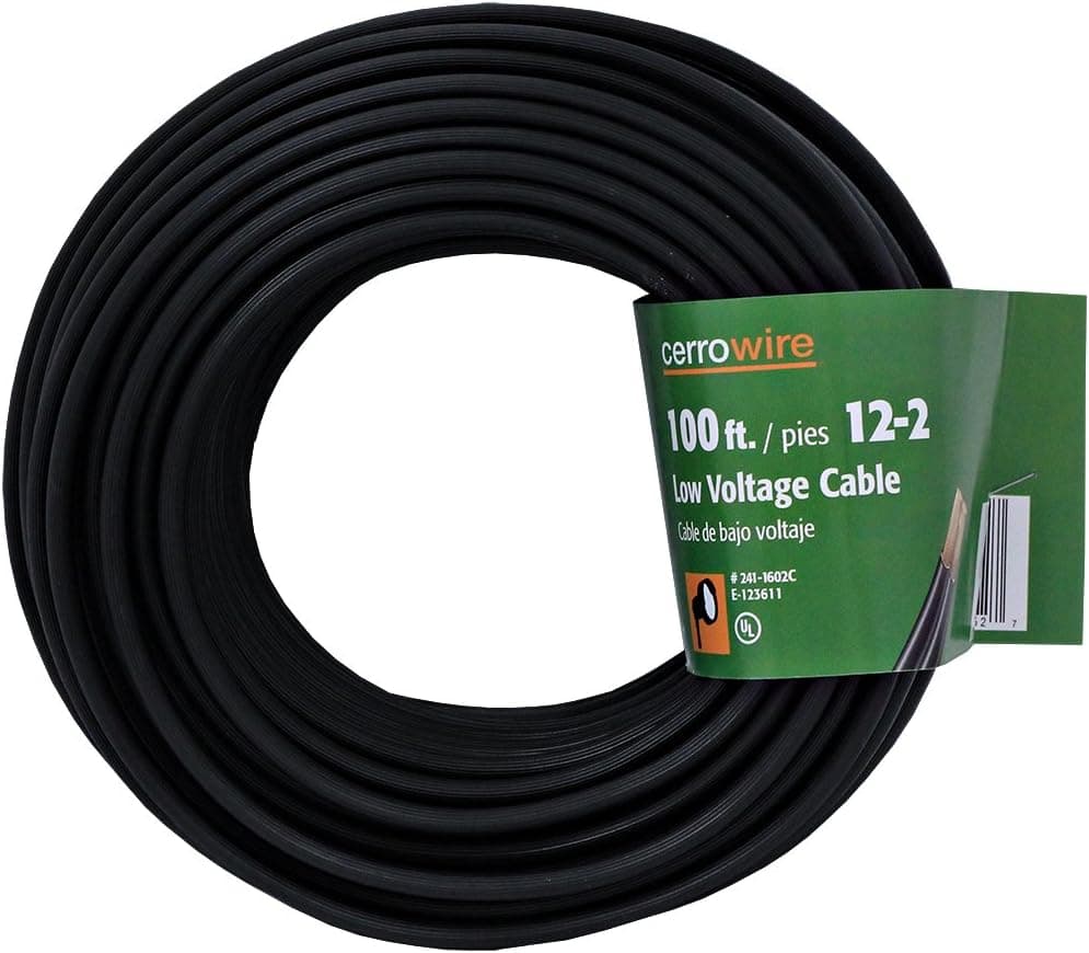 Cerrowire 241-1602C 100-Feet 12/2 Low Voltage Underground Landscape Lighting Cable