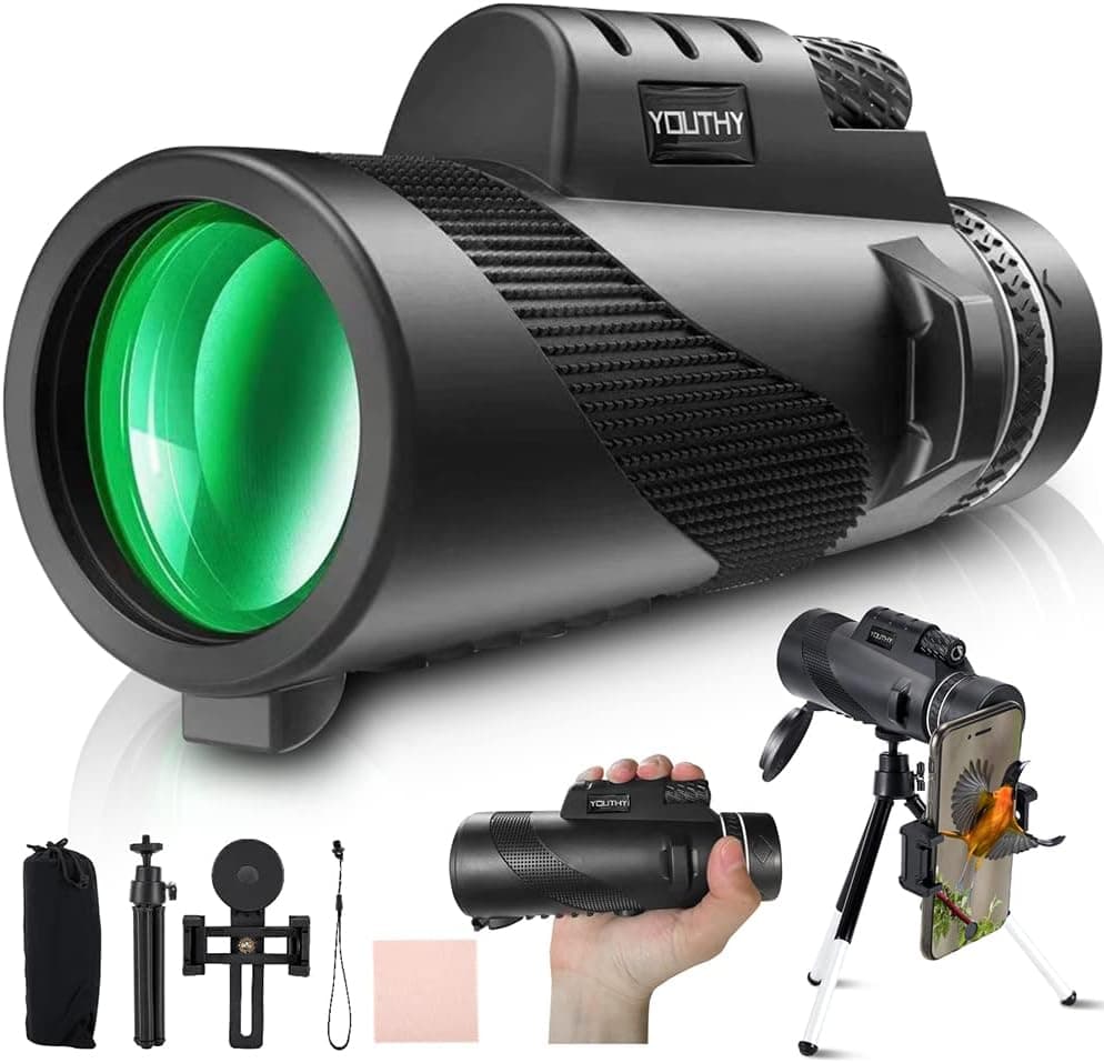 40x60 Monocular Telescope High Powered Monoculars for Adults Low Light Vision Monocular with Smartphone Adapter BAK-4 Prism FMC Monocular Bird Watching Hunting Camping Traveling Wildlife Scenery