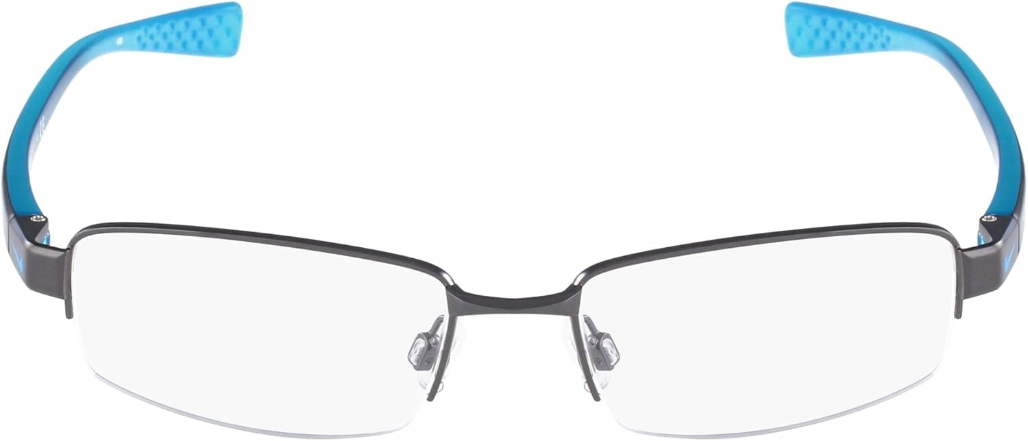 NIKE Eyeglasses 8090 923 Shiny Gunmetal Blue 53MM