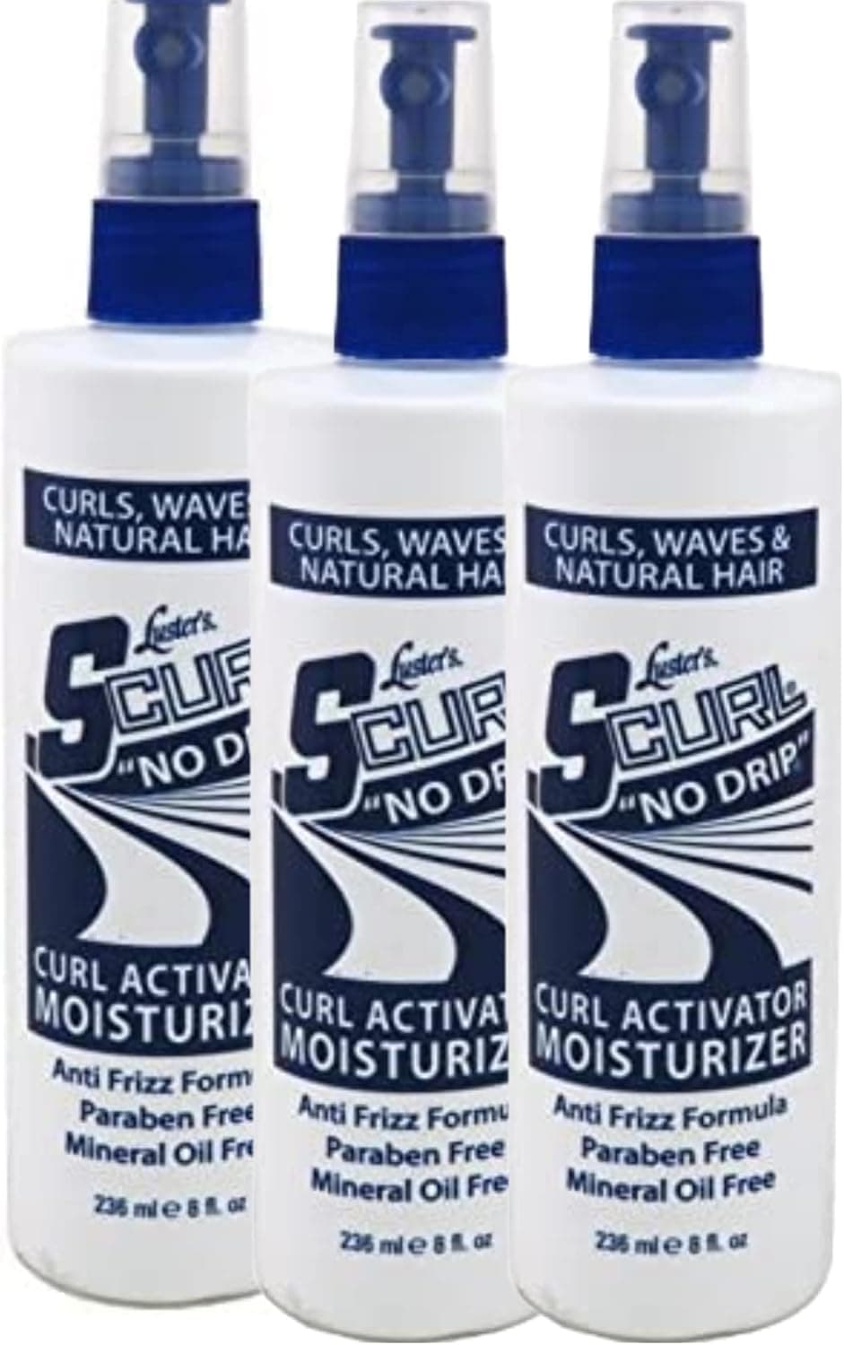 Lusters S-Curl Activator/Moisturizer No Drip 8 Ounce (235ml) (3 Pack)