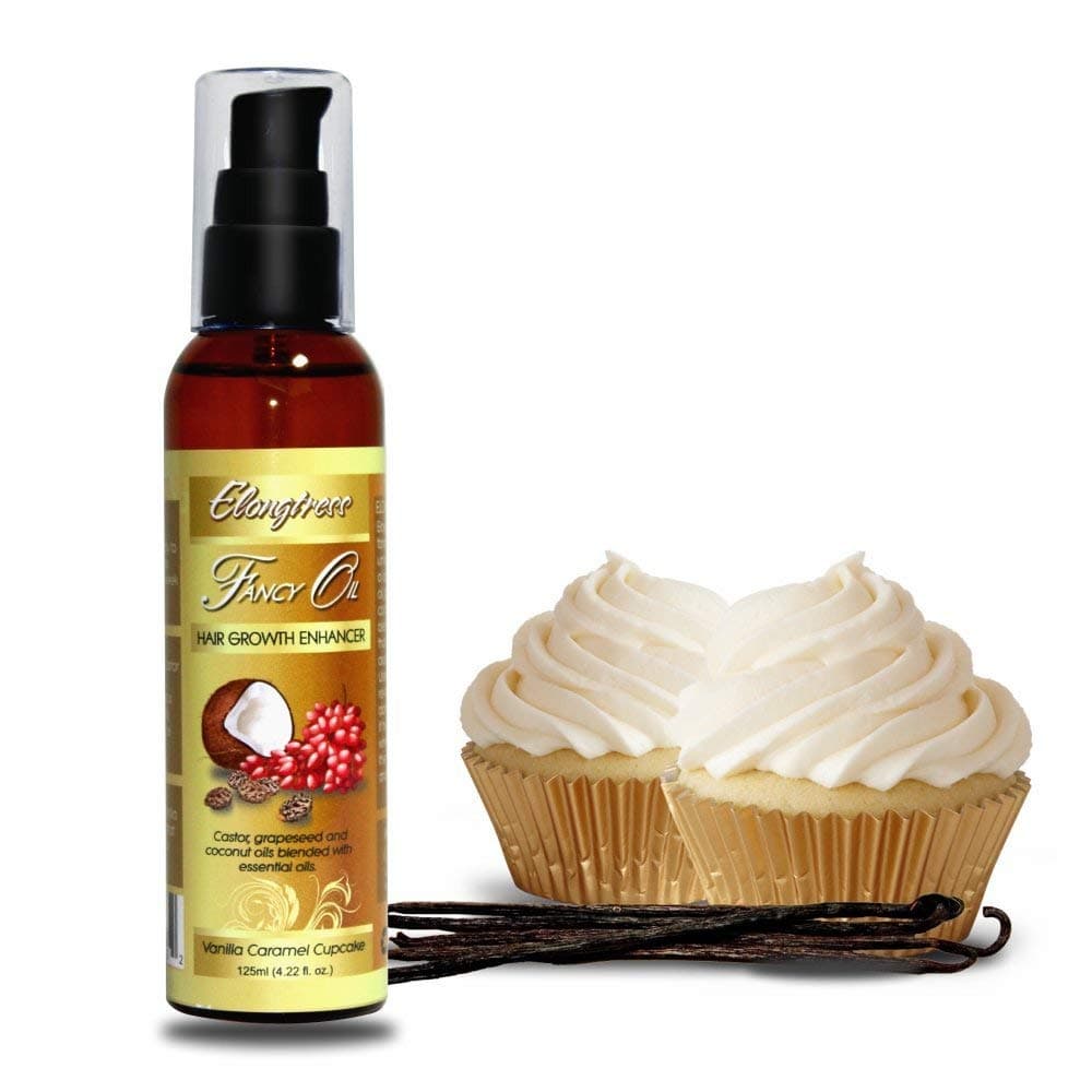 Elongtress Fancy Oil 4 Fragrances - Natural Hair Growth Oil For Fast Hair Growth, Hair Loss And Dry Damaged Hair, Use On Scalp Or Hair For Benefits (Vanilla Caramel Cupcake)