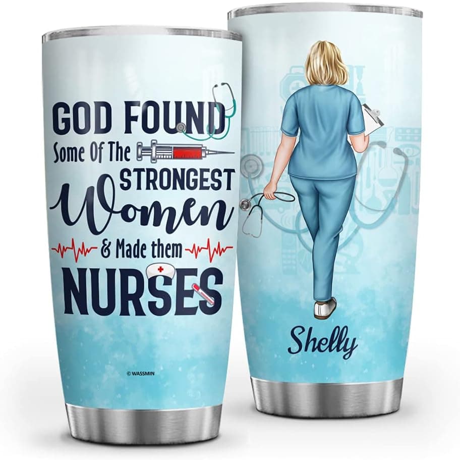 Wassmin Personalized Nurse Tumbler Cup With Lid Stethoscope Vacuum Insulated Travel Coffee Mug 20oz 30oz Birthday Christmas Appreciation Gifts For Best Nurses Nursing Students Women Female