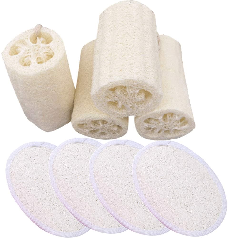 Natural Loofah,shower loofah,Organic Loofah,Loufa Sponge,Shower sponge for men and women suitable for bathroom shower .(8 pack)