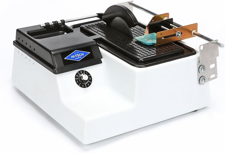 Hi-Tech Diamond 6" Lapidary Equipment Trim Saw - Rock, Stone, Glass Cutting, Trimming, Sawing Machine Includes TWO 6" Diamond Saw Blades & Vise Attachment