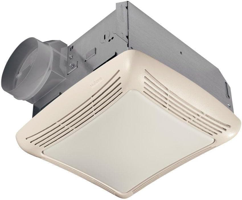 Nutone 763N BROAN Ventilation Fan with Light, Galvanized Steel, White