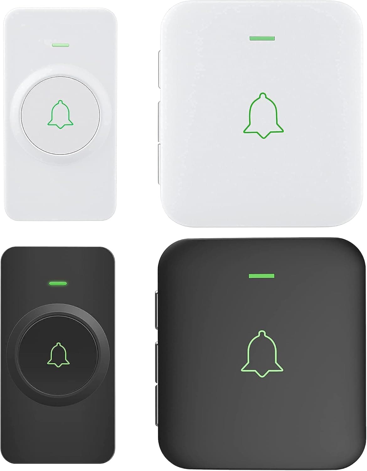 AVANTEK Mini Waterproof Doorbell, 2 Transmitters + 2 plug-in Receivers Included, Operating at 1000 Feet with 52 Melodies, 5 Volume Levels & LED Flash