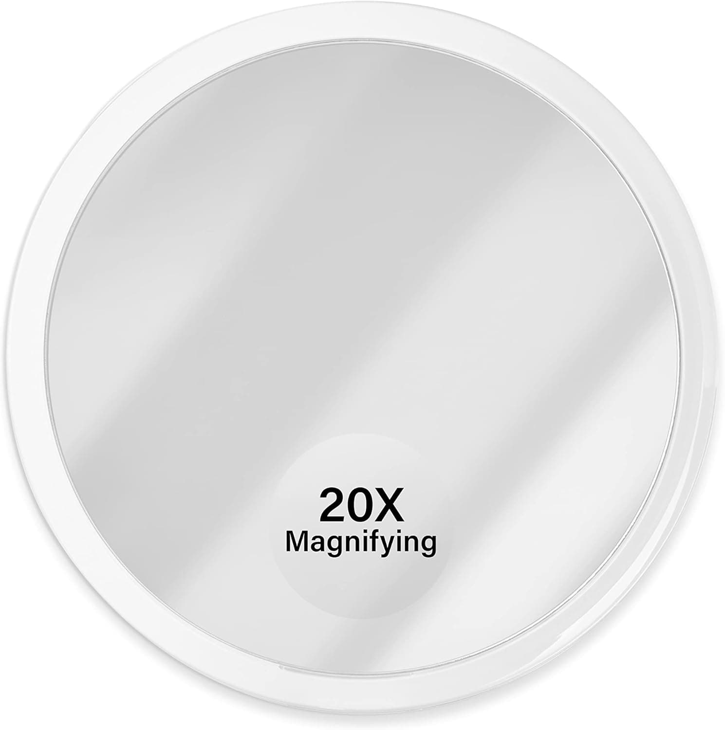 Jumbl 6” 20X Magnifying Mirror, Compact Suction Cup Makeup Mirror with 20X Magnification for Bathroom, Shower, Beauty & Skin Care, Brow Threading & Tweezing