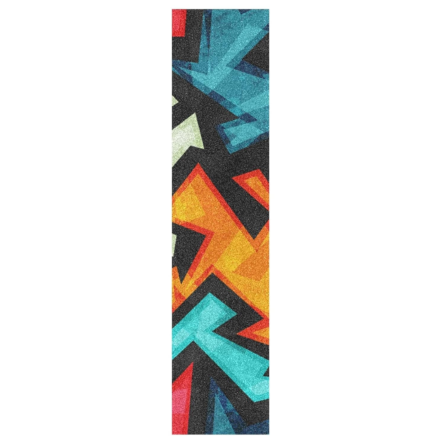 Eyanle Abstract Orange Teal Skateboard Grip Tape 33x9Inch Sandpaper Longboard Scooter Griptape Design Non-Slip and Anti-Tearing