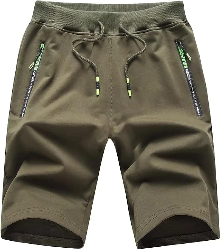 Tansozer Mens Athletic Shorts with Zip Pockets