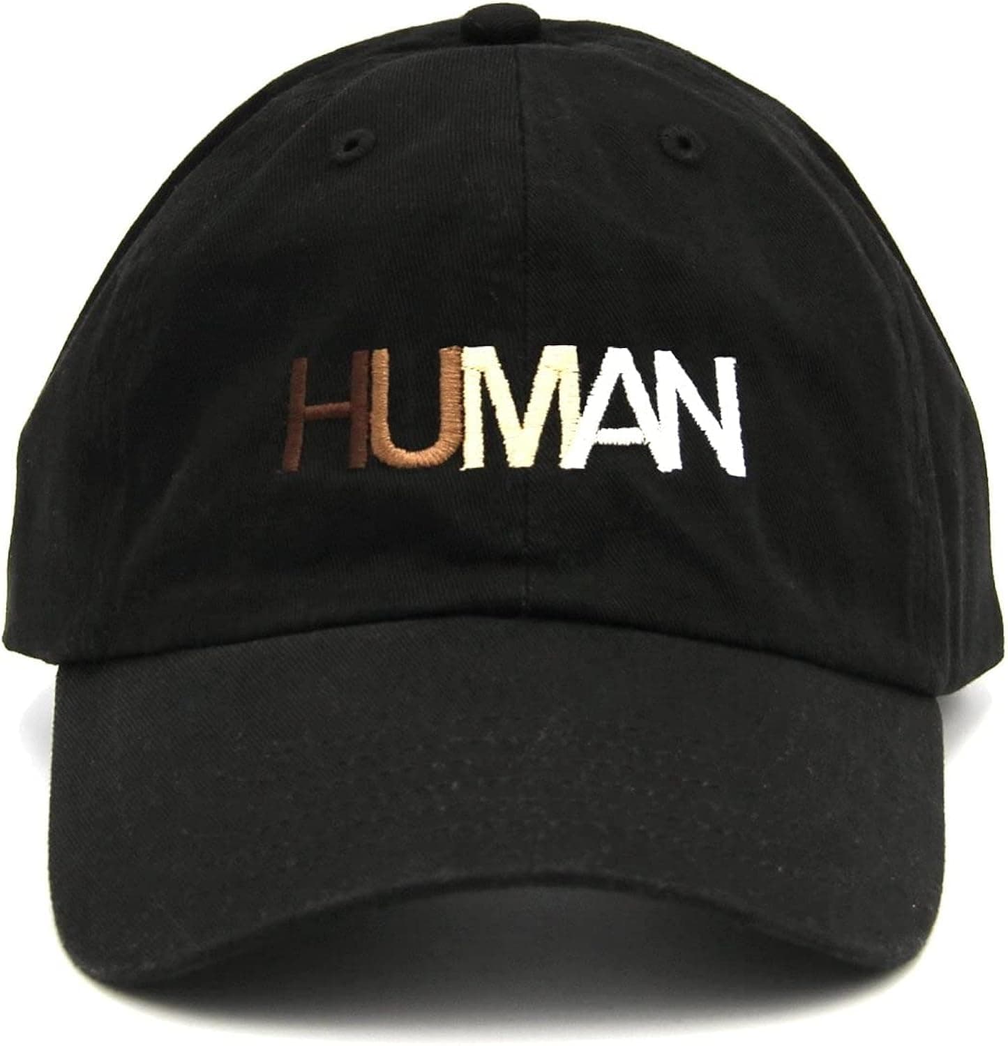 Wear The Peace Clothing Human Embroidered Cap | Unisex Hat | Adjustable Black Hat