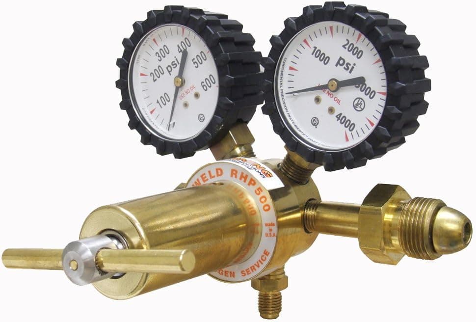 Uniweld RHP500 Nitrogen Regulator with 0-500 PSI Delivery Pressure, CGA580 Inlet Connection and 1/4-Inch Male Flare Outlet Connection