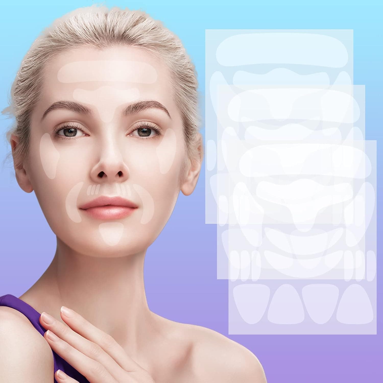 Face Wrinkle Patches, Forehead Wrinkle Patches 208 Pcs, Facial Patches for Wrinkles, Anti Wrinkle Patches for Face Overnight to Reduce Fine Wrinkles, Frown Smile Lines, Forehead Treatment for Women