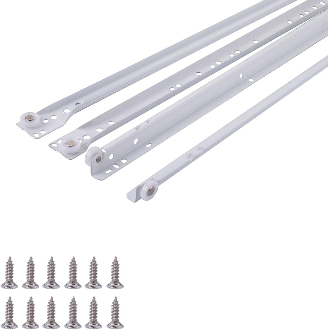 Amazon Basics Drawer Slides - 18-Inch, White Powder Coat, 10-Pack