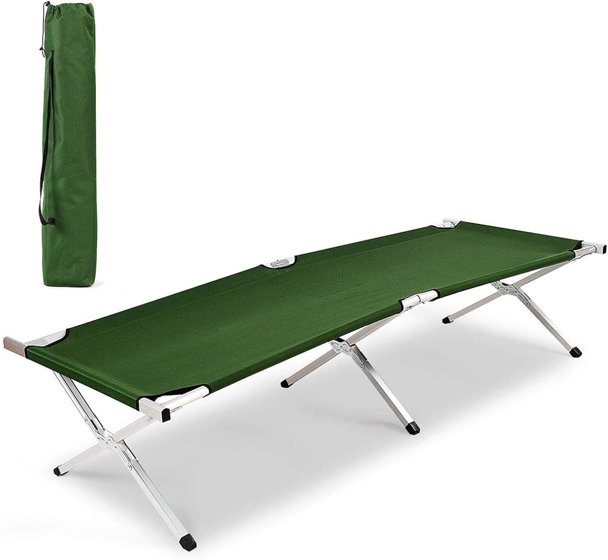 Goplus Foldable Camping Bed Outdoor Portable Military Cot for Travel, Base Camp, Hiking, Mountaineering