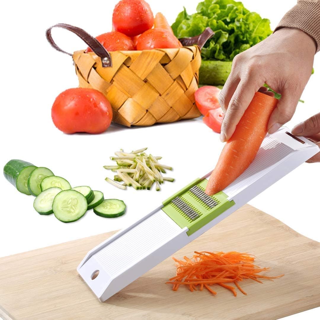 Handheld Slicer for Food and Vegetables-VEKAYA Adjustable Vegetable Slicer for Potatoes, Onion and Cucumber, Vegetable Shredder and Julienne Slicer