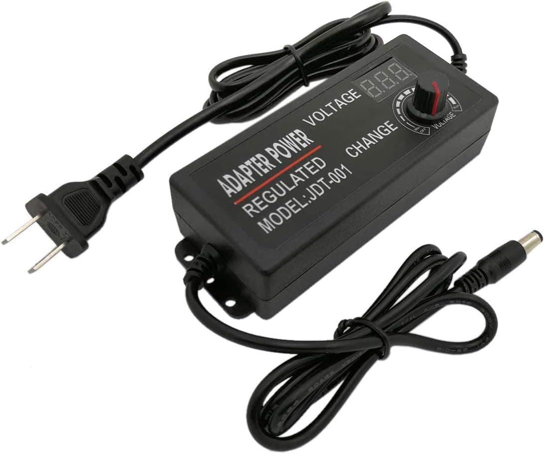 YUNBO Adjustable Voltage Power Supply Adapter AC 100-240V to Variable Voltage DC 3-24V 2A 48W for Dimmable LED Strip Lights