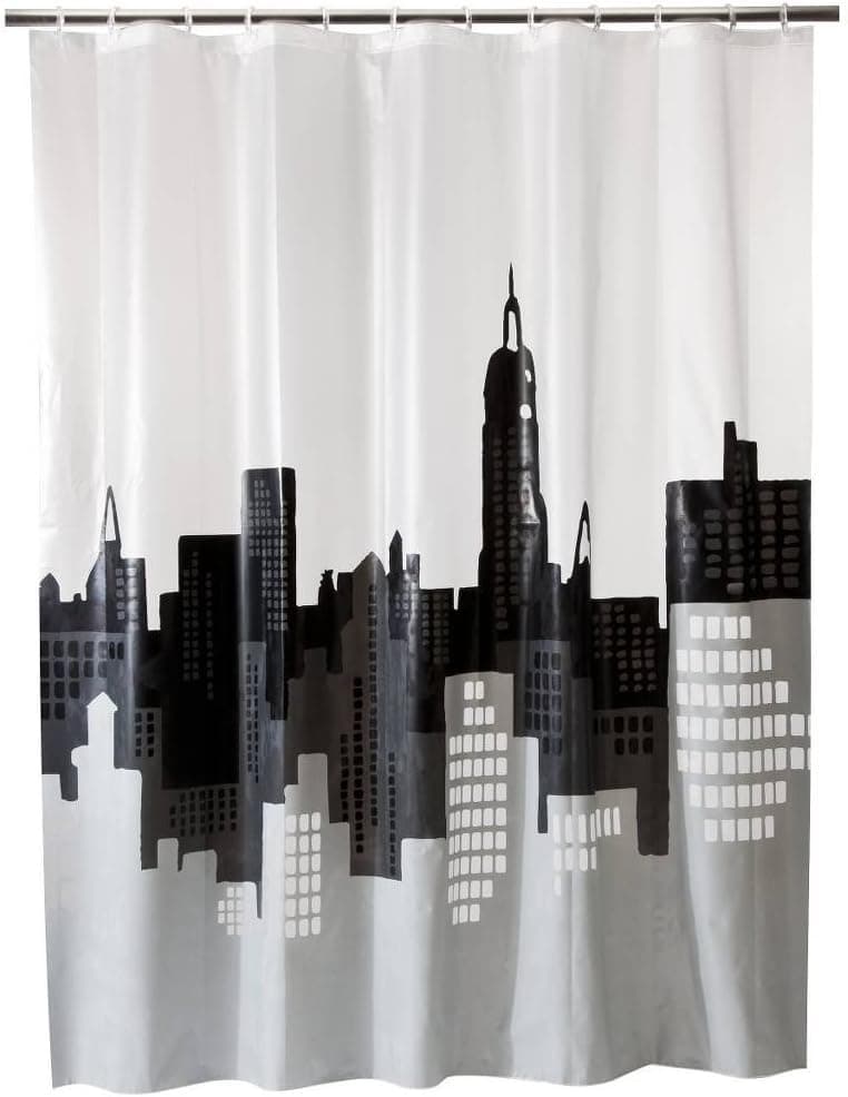 Room Essentials Cityscape Shower Curtain - Black