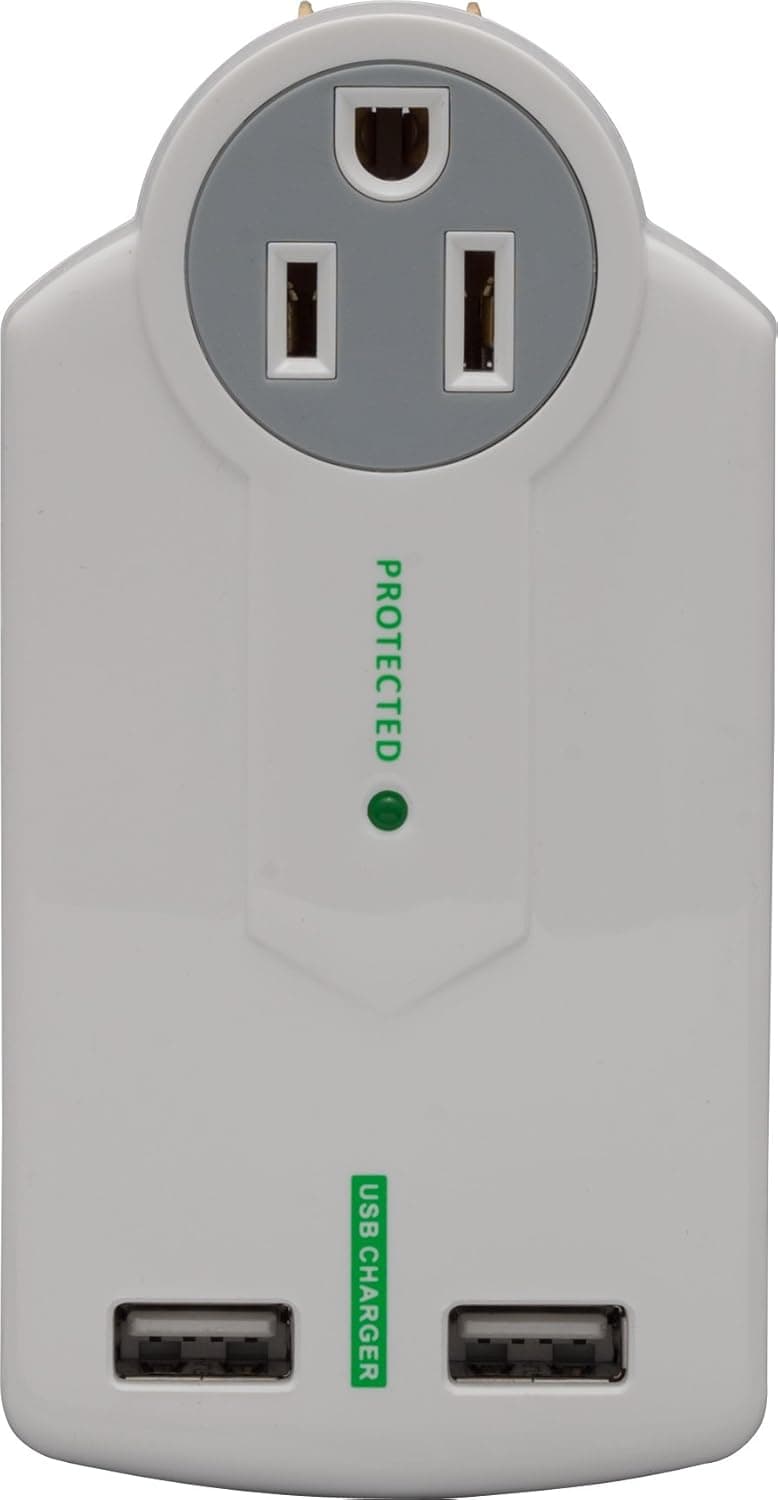 Cablelera ZPFCDFMF-32 3-Outlet Wall Tap Power Surge Protector with 2 USB Charger