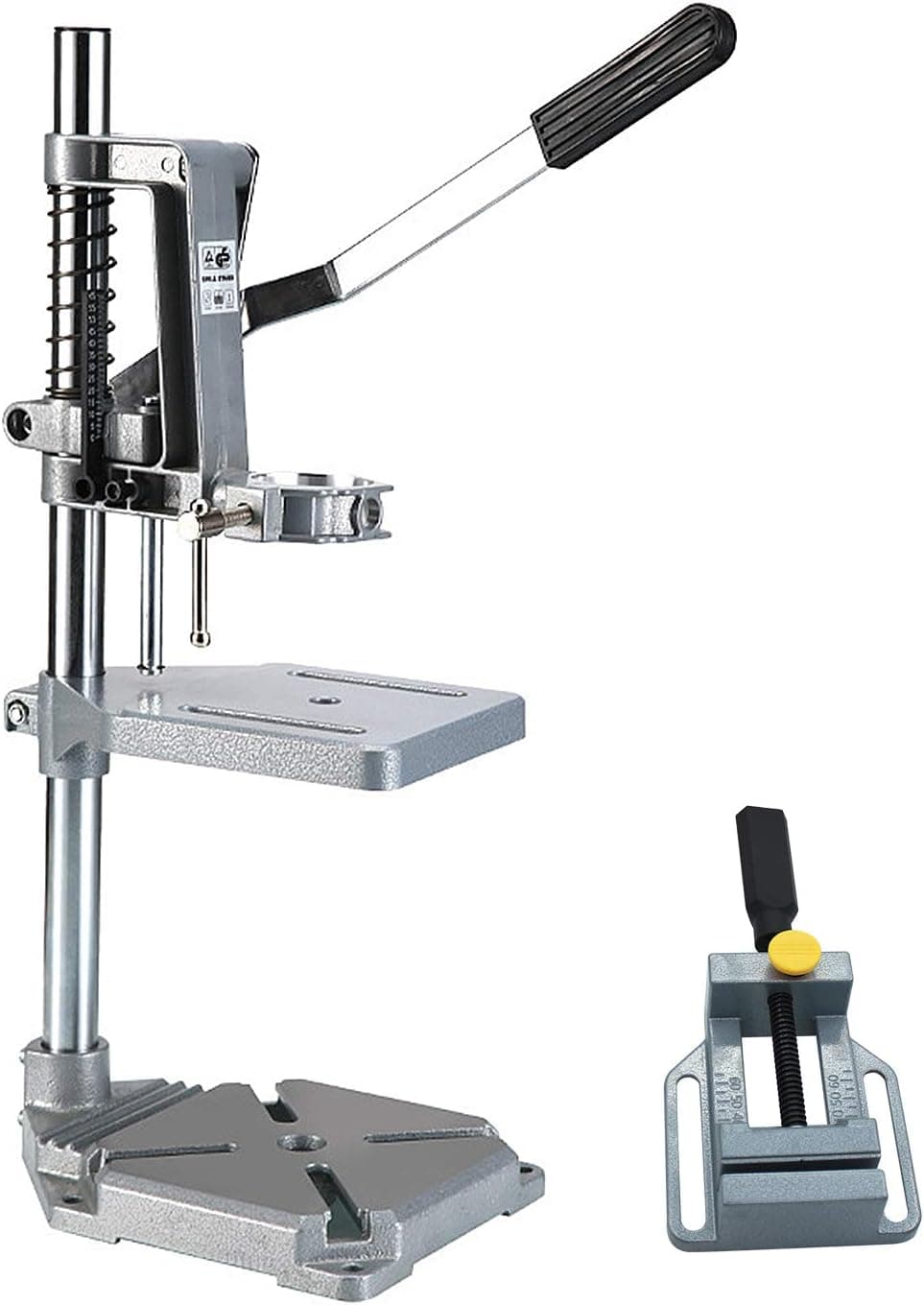Beauthom Adjustable Drill Press Stand Table with Aluminum Vise Bench Clamp Workstation Repair Tool Rotary Tool Holder Workbench for Hand Drill