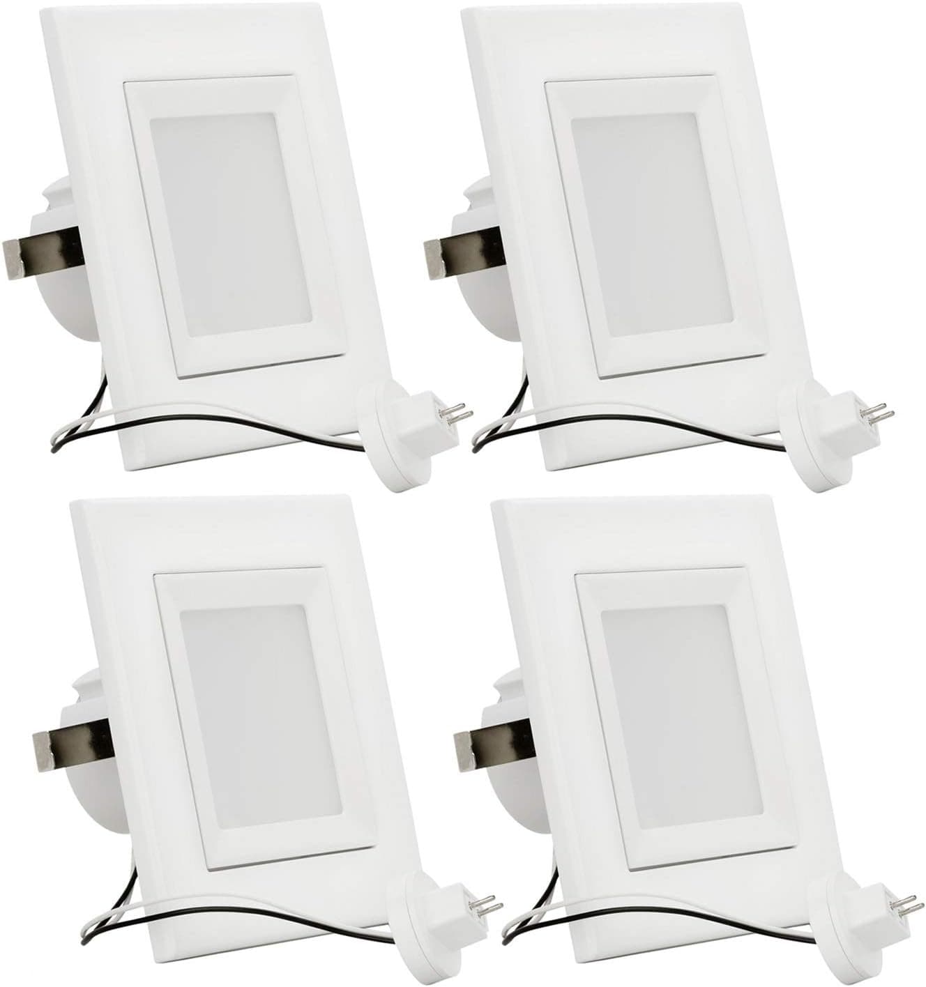 Light Blue™ (4-Pack) 4-Inch Square LED Downlight Retrofit, Bi-Pin Base, 12-Watt (100W) Warm White 2700K, High Output, LED Retrofit Recessed Lighting Fixture, 1050 Lumens, Dimmable, ETL Listed