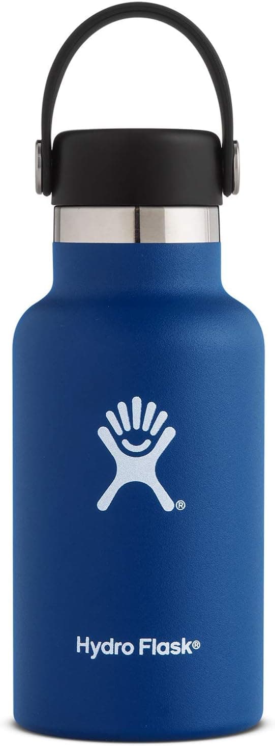 Hydro Flask 12 oz Double Wall Vacuum Insulated Stainless Steel Leak Proof Sports Water Bottle, Standard Mouth with BPA Free Flex Cap, Cobalt