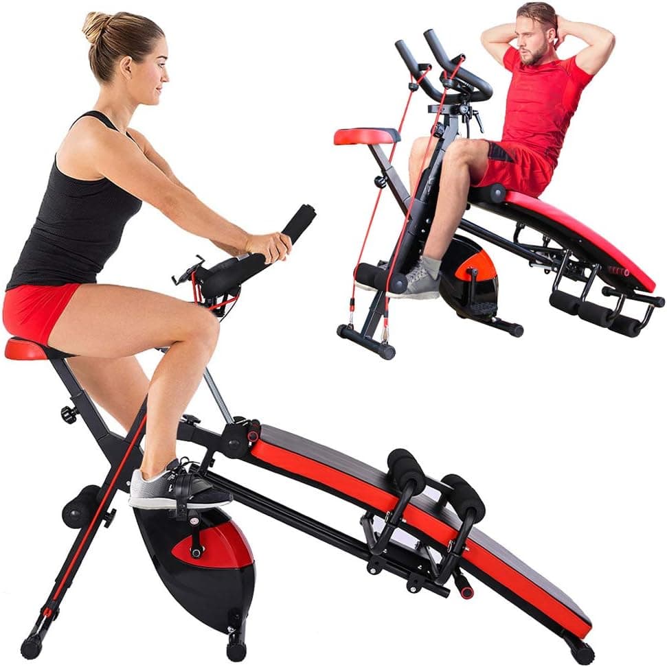 Combination Fitness Machine Indoor Cycling Bike, Abdominal Trainers ,Push Ups Workout Beauty Waist Sit-up Exerciser, Home Trainer Cardio Gym Workout combination