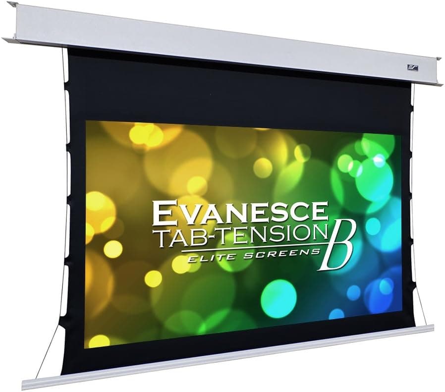 Elite Screens Evanesce Tab-Tension B, 110-inch Diagonal 16:9, 4K / 8K HD Ready, Recessed in-Ceiling Electric Tab Tensioned Projector Screen, Matte White Projection Screen Surface, ETB110HW2-E8
