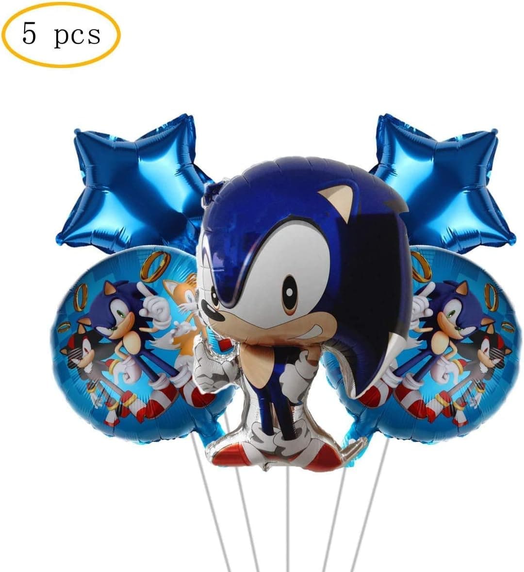 5 PCS Foil Balloons Birthday Party Supplies for Kids Theme Party Decorations