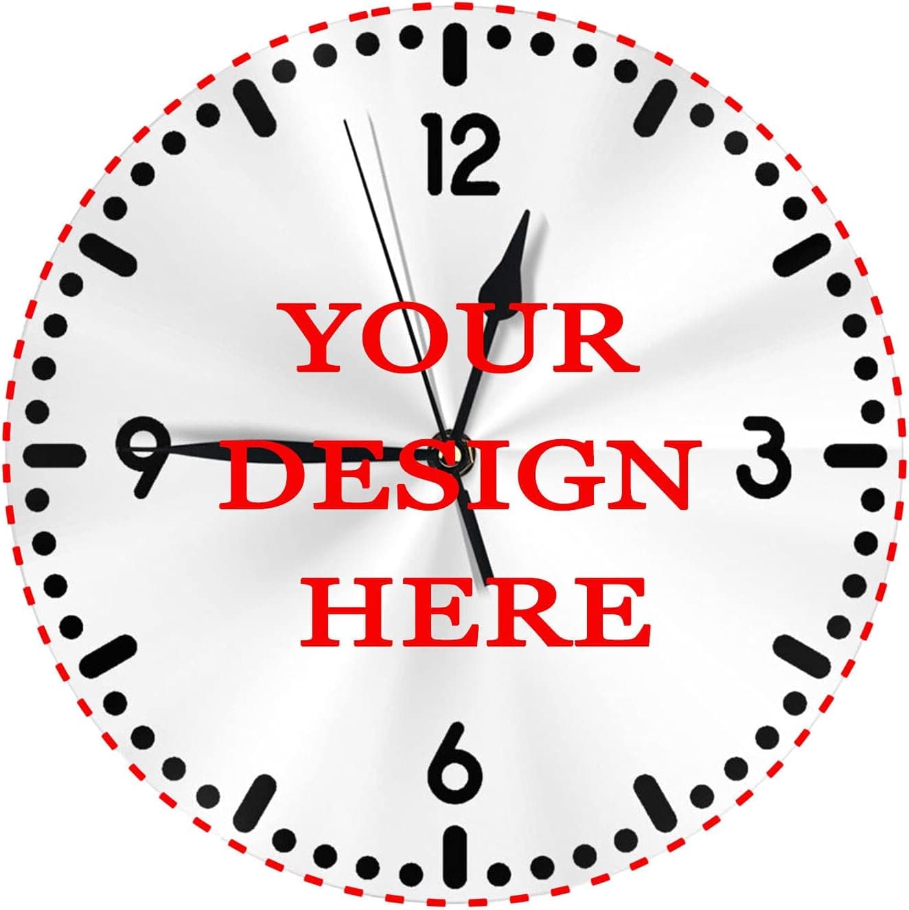 Custom Personalized 8"/9"/10" Wall Clock with Base Stand, Add Your Image/Text, Non-Ticking Sweep Movement Battery Operated Wall Clock for Kitchen Bedroom Living Room Office Decor(Without Battery)