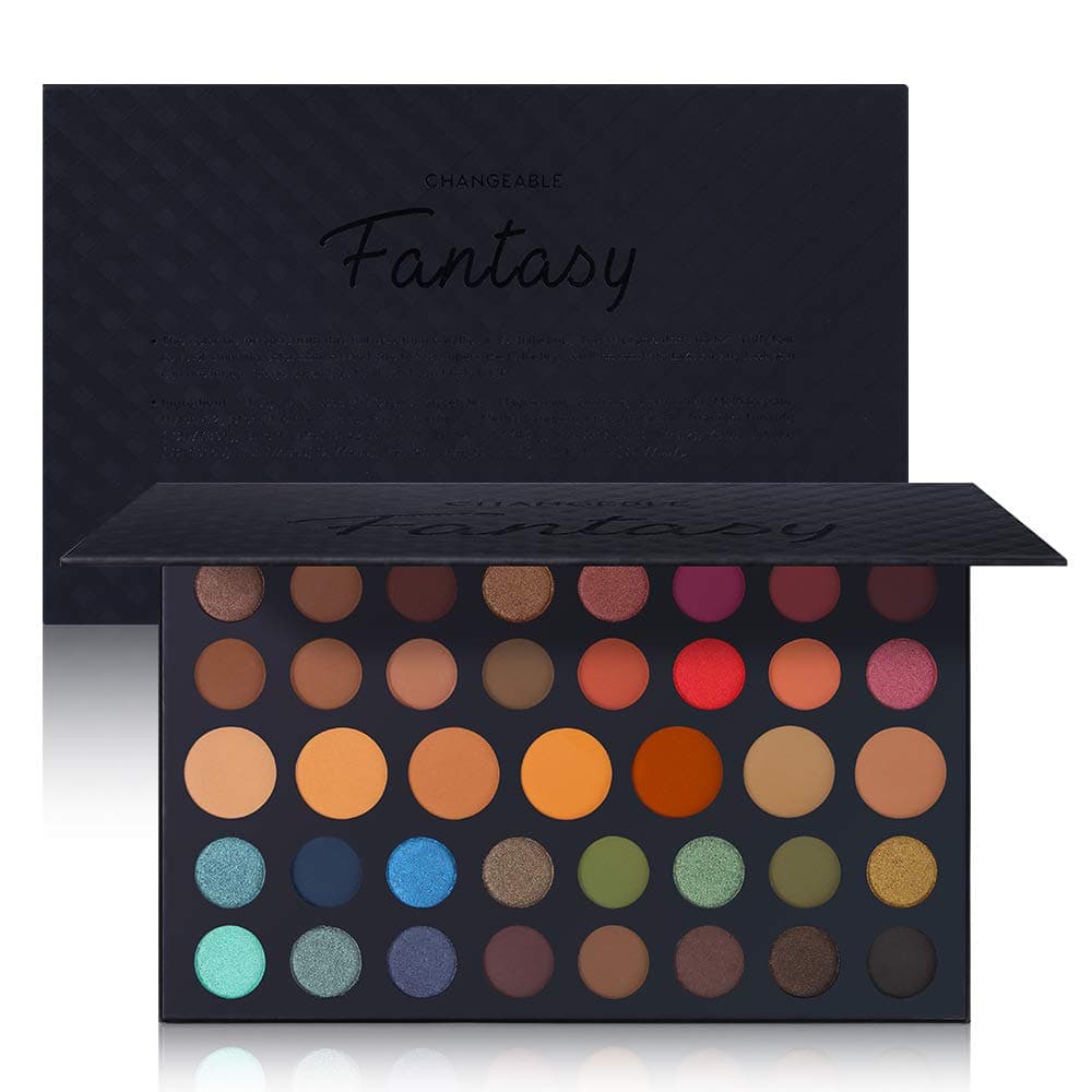 Anni 40 Colors Eyeshadow Palette CHANGEABLE Fantasy Matte Shimmer Makeup Pallet Highly Pigmented Eye Shadow Natural Smooth Waterproof Cosmetics Set (39 Color 02)