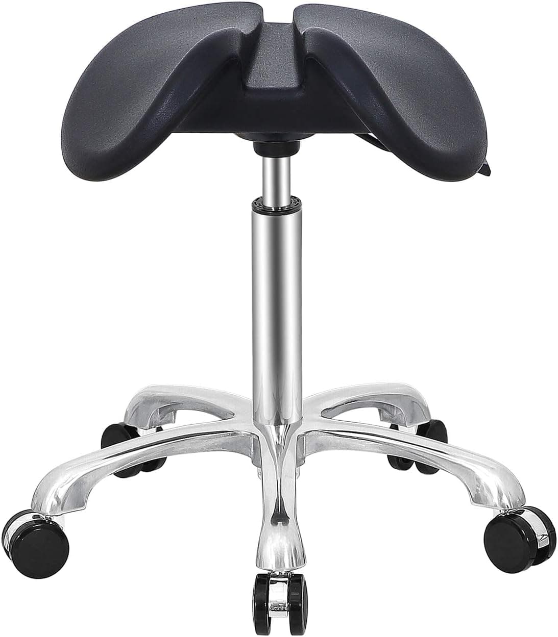 Saddle Stool Rolling Ergonomic Swivel Chair Polyurethane Stool Adjustable Height Hydraulic Chair with Wheels for Office Home Salon