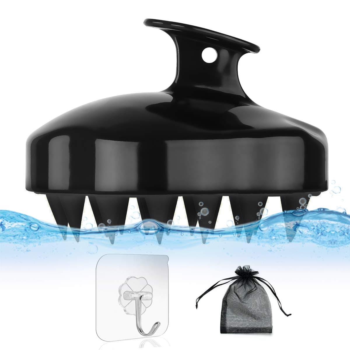 Hair Scalp Massager Hair Washer-Scrubber - Head Scalp Scrubber Scalp Brush With Soft Silicone Bristle for Women Men Or Pets - Wet and Dry Hair Scalp Brush for Exfoliator and Stress Release