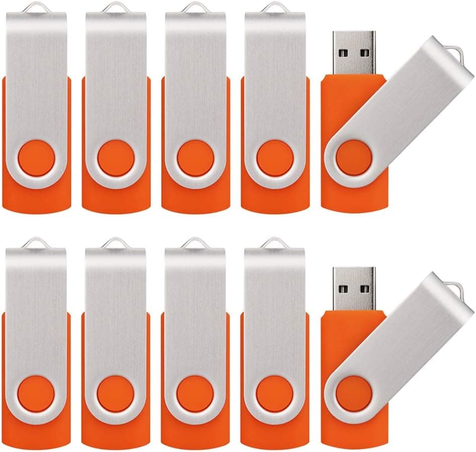 KALSAN 50 Pack 8GB USB Flah Drives Pack USB 2.0 8GB Flash Drive 50 Pack USB Memory Stick-Orange