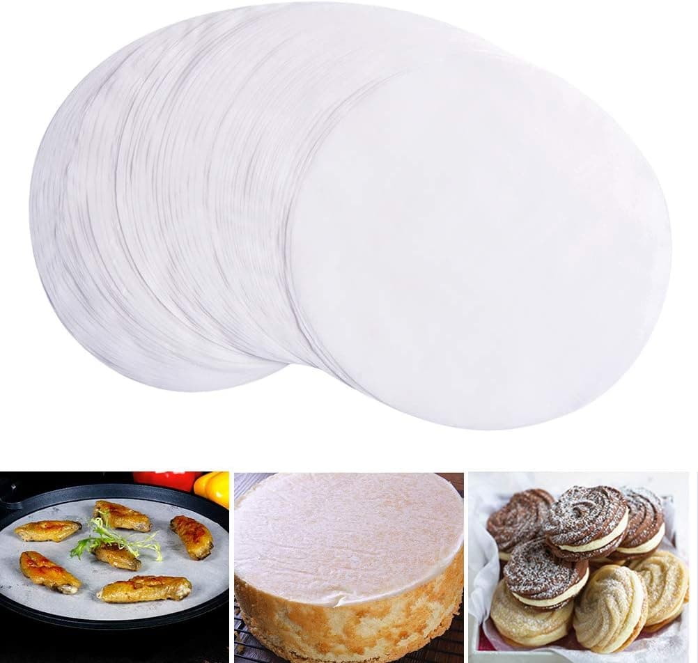 100 PCS Parchment Paper, 10 Inch Round Baking Paper Liners, Unbleached Barbecue Paper Baking Sheets for Cooking, Steaming, Baking Cakes, Cookies, Pastries, Dutch Oven, Air Fryer, Tart Pan and BBQ