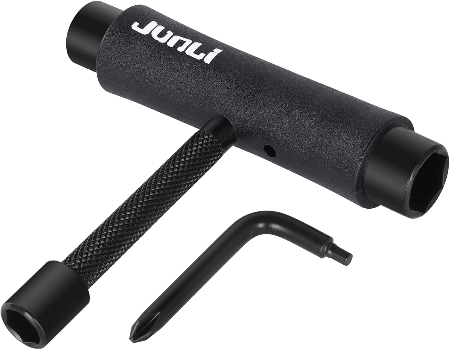 Junli All-in-One Skate Tools Multi-Function Portable Skateboard T Tool Accessory with Allen Key and L-Type Phillips Head Wrench Screwdriver