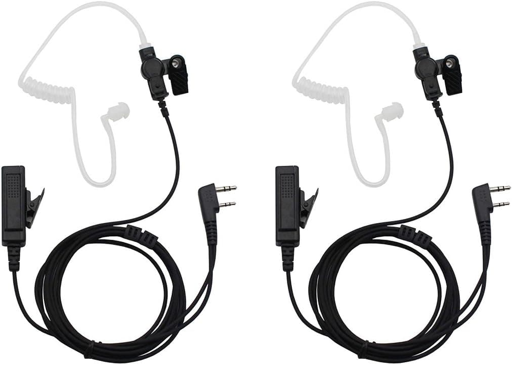 GoodQbuy 2Pcs 2-Pin Covert Surveillance Acoustic Tube Earpiece MIC is Compatible with Kenwood QUANSHENG TYT BAOFENG UV5R 666s 888S Retevis H-777 2 Way Radio Walkie Talkies