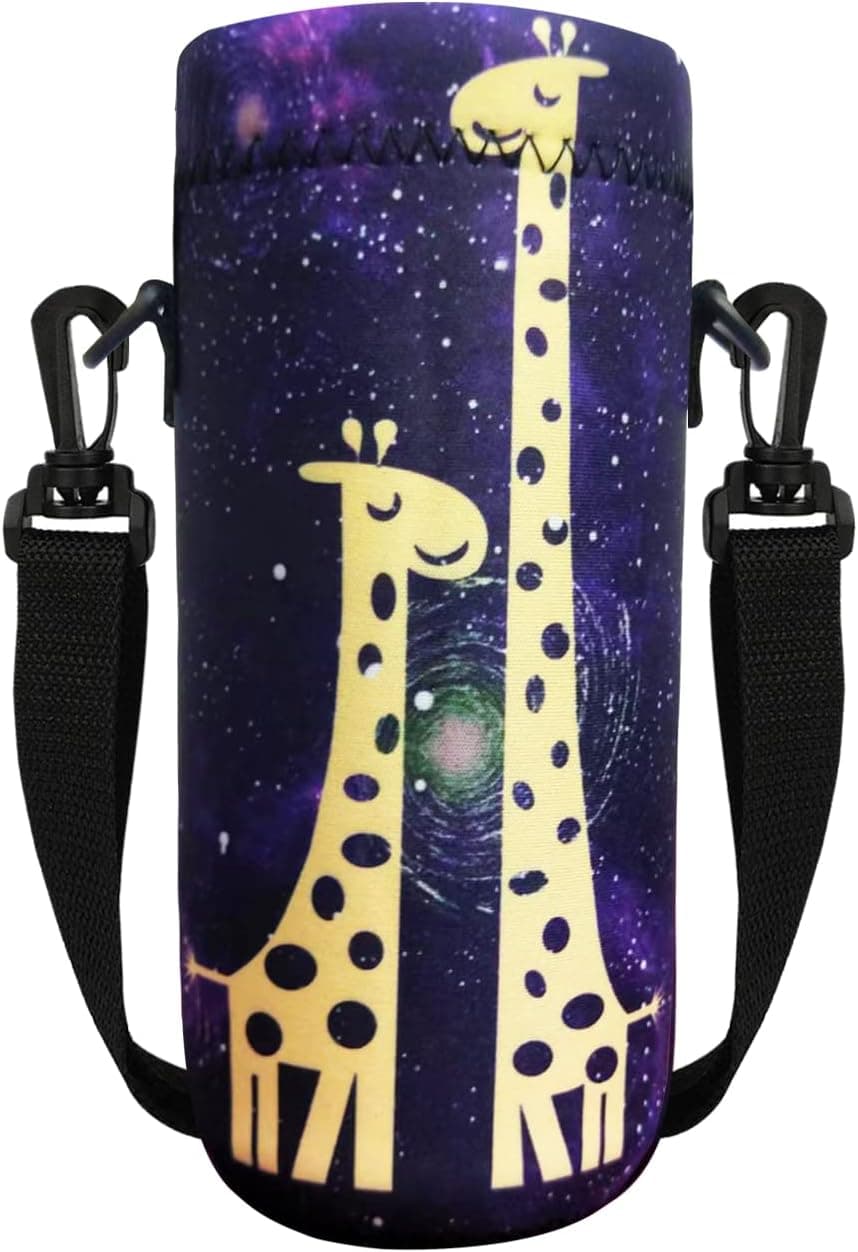 HAPPYLIVE SHOPPING 1000ML or 750ML or 500ML Water Bottle Carrier,Insulated Neoprene Water Bottle Holder Bag Case Adjustable Shoulder Strap for Stainless Steel Plastic Bottles,Energy Drinks