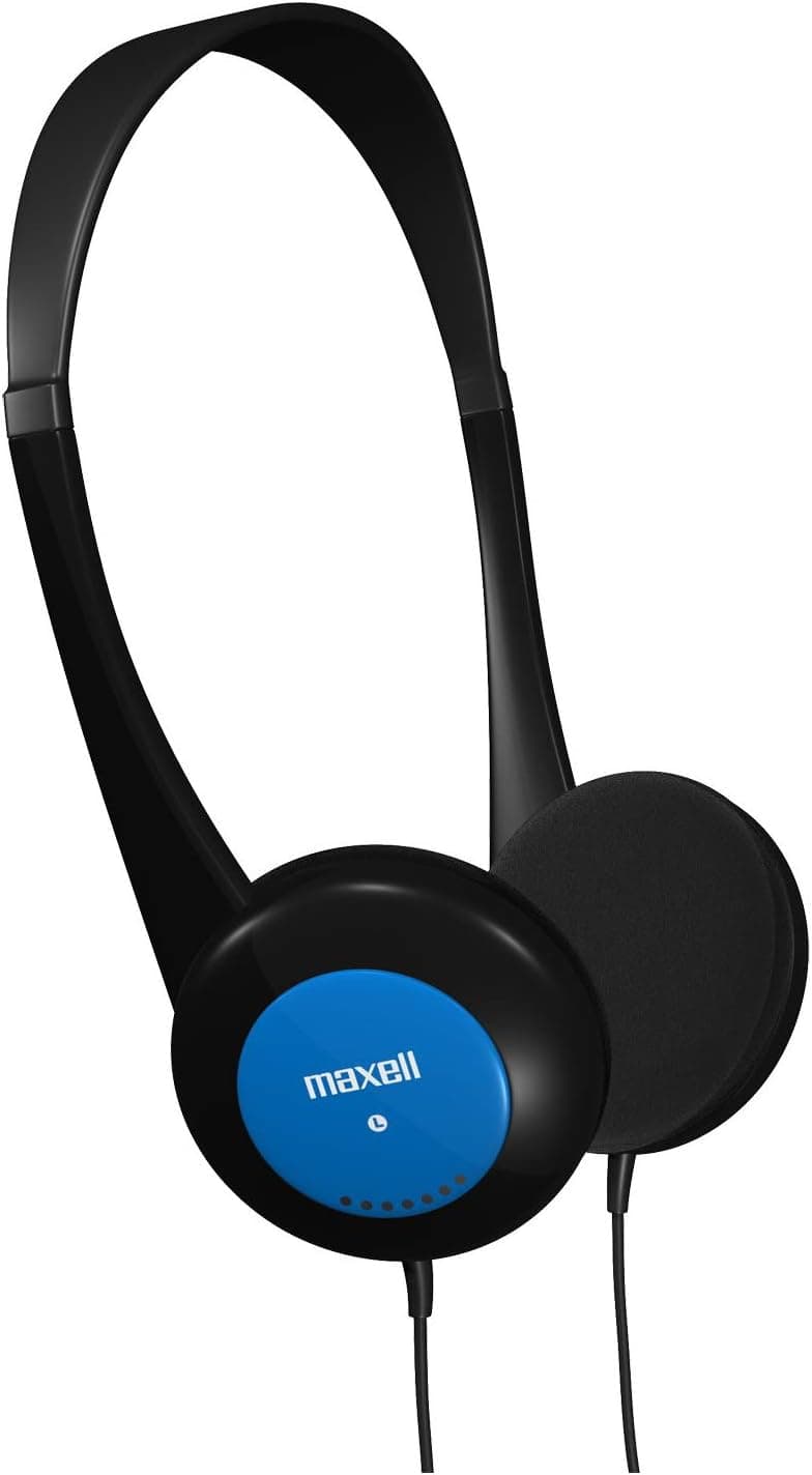 Maxell 190338 Lightweight & Small Volume Protection 30mm Driver Comfortable Kids Safe Children Headphones with Interchangeable Colors Black