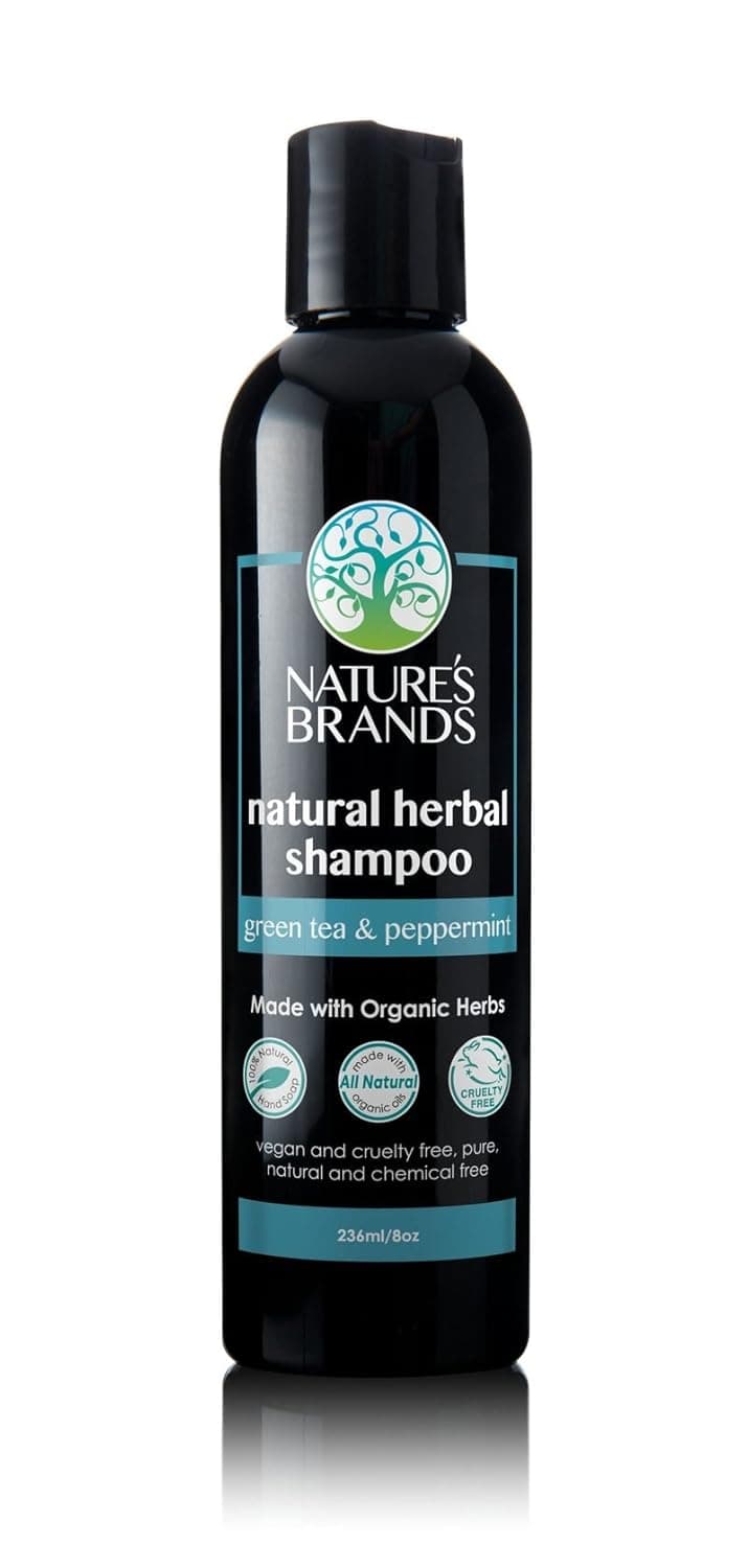 Herbal Choice Mari Natural Shampoo Green Tea & Peppermint 236ml/8oz Squeeze Bottle (Made with Organic)